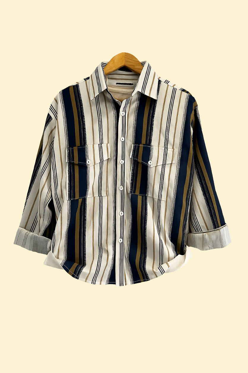 Verell Luxe Stripes Buttondown -Sahara Noir Edition