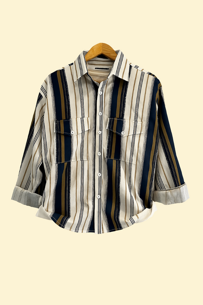 Verell Luxe Stripes Buttondown -Sahara Noir Edition