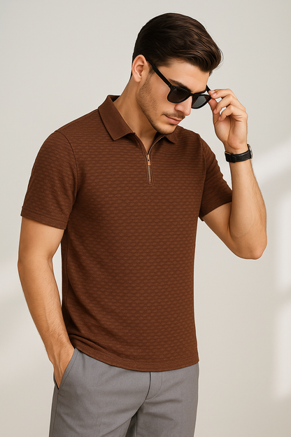 Verell Luxe Cotton Tee – Mocha Brown