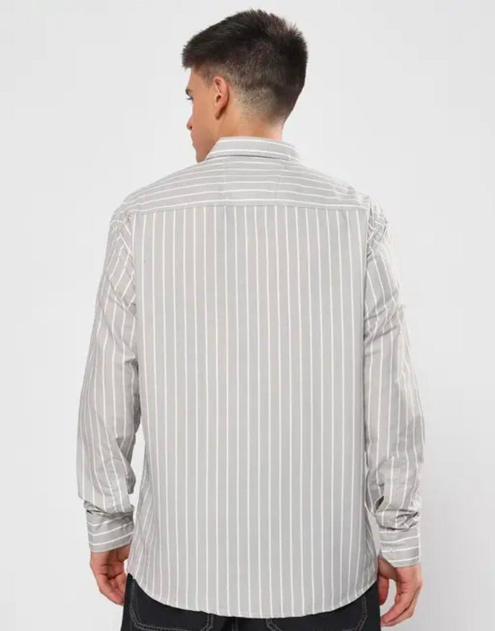 Verell Biege striped shirt
