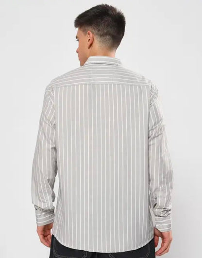 Verell Biege striped shirt