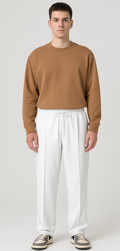 Essential Dual-Tone Comfort Trouser Combo (White & Ivory)