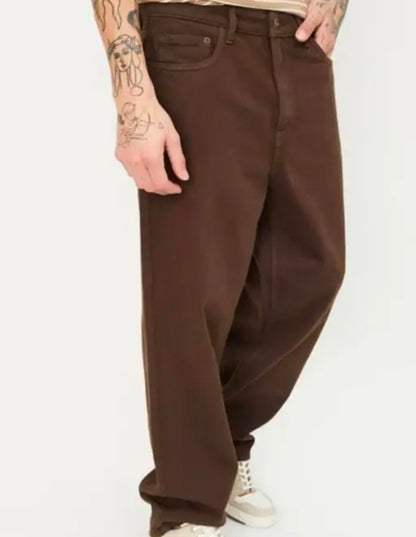 🤍 Verell Milanese Textured Polo & Walnut Brown Relaxed Trousers 🤎
