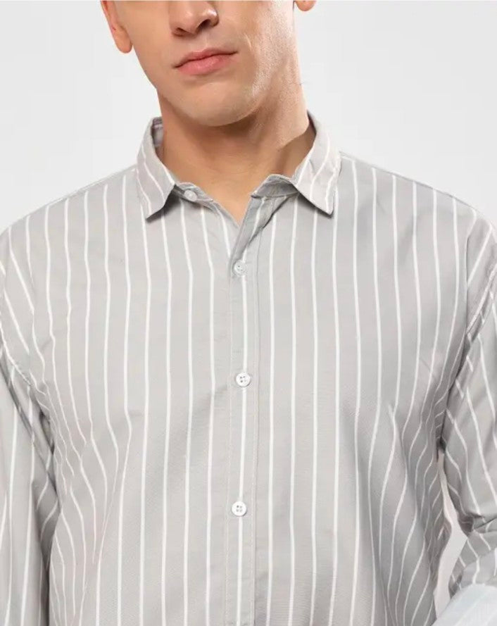 Verell Biege striped shirt