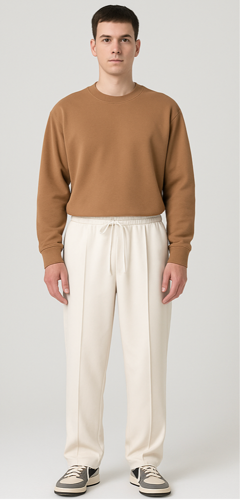 Essential Dual-Tone Comfort Trouser Combo (White & Ivory)