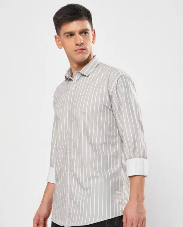 Verell Biege striped shirt